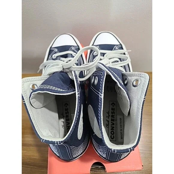 NIB Converse CHUCK TAYLOR All Star High Top Unisex Canvas Sneakers M 6, W 8 Blue - Picture 3 of 5